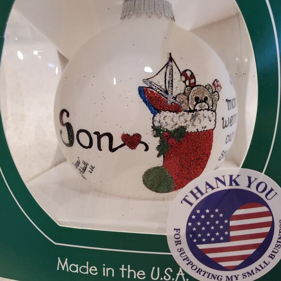 Swarovski Crystal Christmas Ornament Heart Gifts by Teresa Ornament Son Stocking - Picture 5 of 16